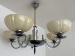 art deco kroonluchter, kroonluchter chroom, art deco plafondlamp, art deco lamp