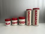vintage blikken, vintage bewaarblikken, set voorraadblikken, vintage set