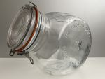 glazen voorraadpot, vintage voorraadpot, Crownford Company, Italiaanse voorraadpot