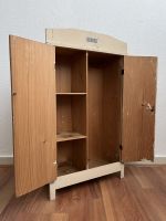 houten kinderspeelgoed, art deco kastje, houten kledingkastje, art deco volkskunst