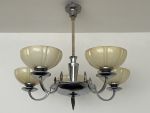 art deco kroonluchter, kroonluchter chroom, art deco plafondlamp, art deco lamp