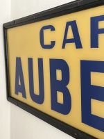 cafe aubette, reclamebord glas, handbeschilderd reclamebord, antiek reclamebord
