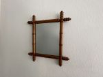 wandspiegel, wandspiegeltje, Faux Bamboo, antieke wandspiegel
